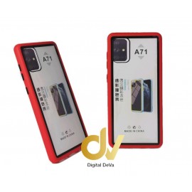 A71 Samsung Funda Dual Color PVC Bumper ROJO