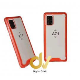 A71 Samsung Funda Transparente Color Bumper AIR Rojo