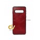 S10 Samsung Funda P - Piel Con Tarjetero Rojo