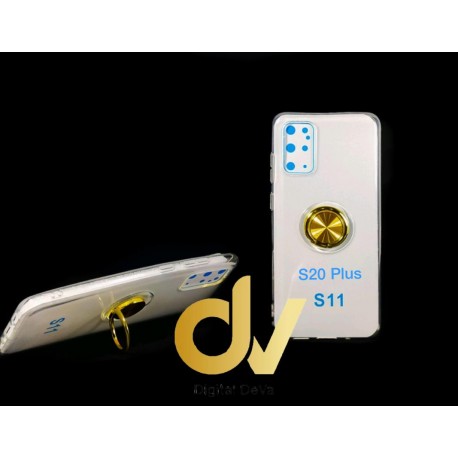 S20 Plus Samsung Funda Transparente Anillo e Iman DORADO