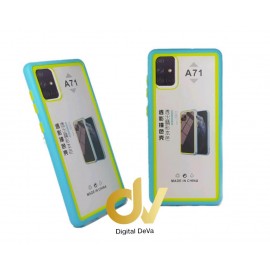A71 Samsung Funda Dual Color PVC Bumper AZUL TURQUES