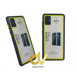 A71 Samsung Funda Dual Color PVC Bumper AZUL