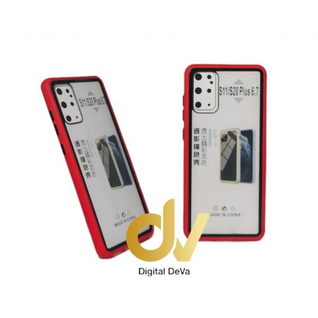 S20 Plus Samsung Funda Dual Color PVC Bumper ROJO