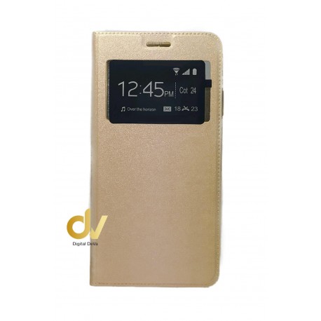 Note 10 Plus / Pro Samsung Funda Libro 1 Ventana con Cierre Imantado Dorado