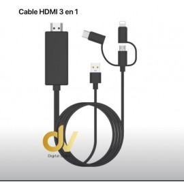 Cable HDMI 3 EN 1 MZG 1.8mts