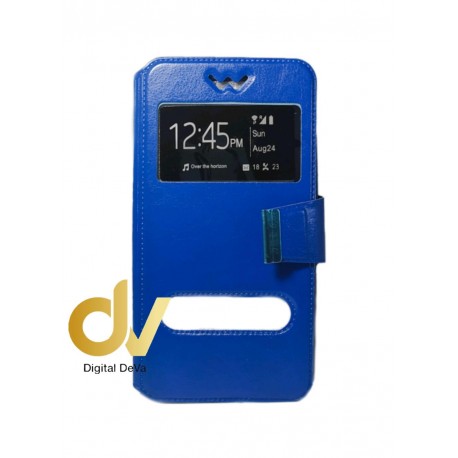 S9 Samsung Funda Libro 2 Ventanas Azul