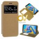 J530 / J5 2017 Samsung Funda Libro con cierre 1 Ventana Dorado