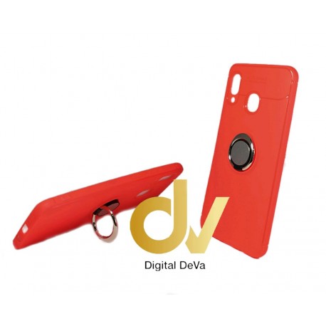 A30 Samsung Funda 2 En 1 Anillo y Soporte Rojo