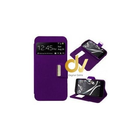 Y9 2019 Huawei Funda Libro con cierre 1 Ventana Lila