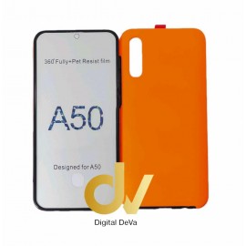 A50 Samsung Funda Pc 360 Doble Cara Naranja