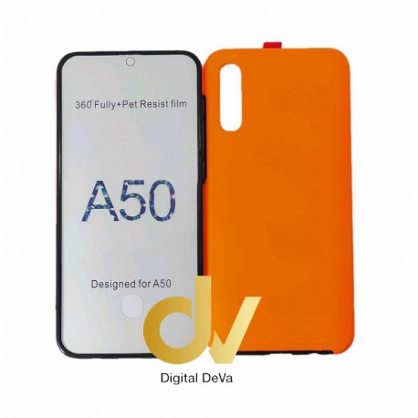 A50 Samsung Funda Pc 360 Doble Cara Naranja
