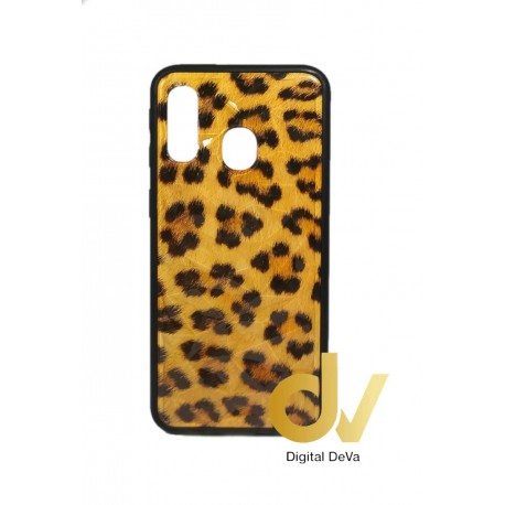 A40 Samsung Funda Diamond Cut Piel Leopardo