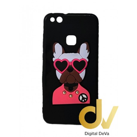 P10 Lite Huawei Funda Goma Perro Corazones