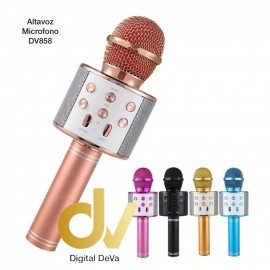Altavoz Bluetooth Y Karaoke WS-858  Metalica Plata