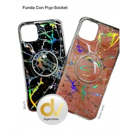 S20 Samsung Funda con Pop Socket Efecto Mármol Black