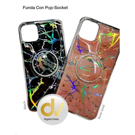 iPhone 7G / 8G Funda con Pop Socket Efecto Marmol RoseGold