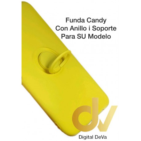 iPhone 11 Funda Candy Con Anillo y Soporte Amarillo