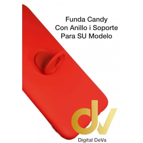 P40 Pro / Plus Huawei Funda Candy Con Anillo y Soporte Rojo