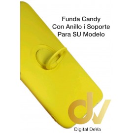 P40 Pro / Plus Huawei Funda Candy Con Anillo y Soporte Amarillo