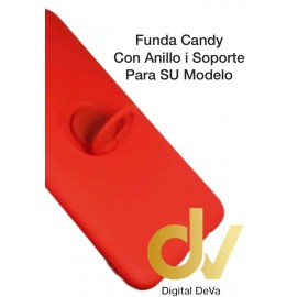 iPhone 11 Pro Max Funda Candy Con Anillo y Soporte Rojo
