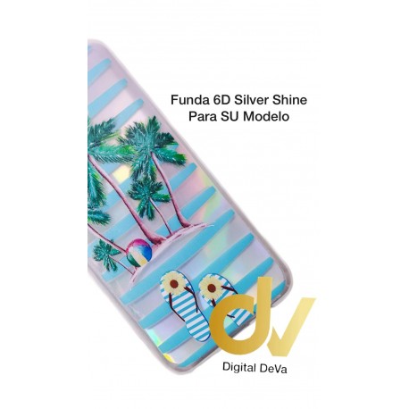S20 Plus Samsung Funda 6D Silver Shine Palmeras