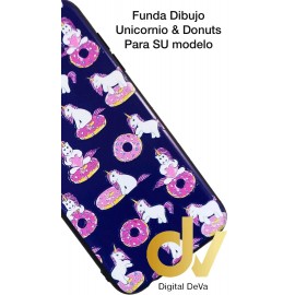 A6 2018 Samsung Funda Dibujo 5D Unicornio & Donuts