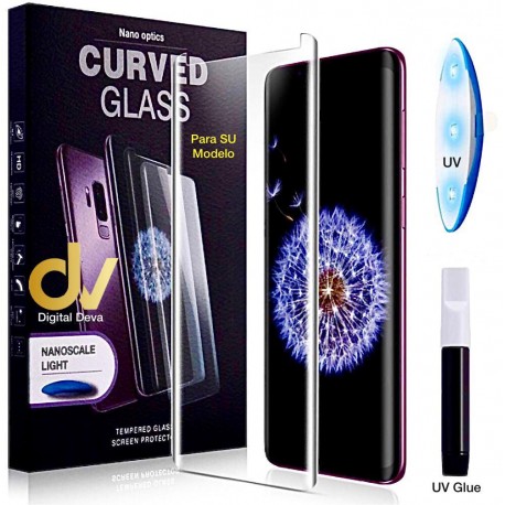 S9 Plus Sam UV Cristal Curvado Pegamento Completo