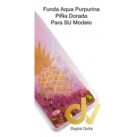 J6 Plus Samsung Funda Agua Purpurina Piña Dorada