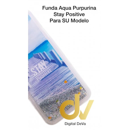 J4 Plus Samsung Funda Agua Purpurina Stay Positive