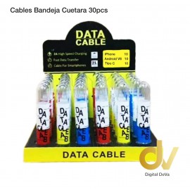 CABLE 2.4A Bandeja x 30 PC Android / Tipo C / iPhone
