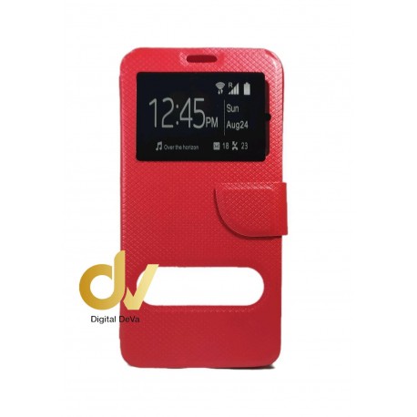 P9 Lite Huawei Funda Libro 2 Ventanas Rojo