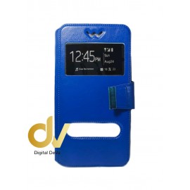 Universal 5.0" Funda Libro 2 Ventanas Azul