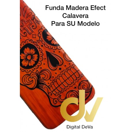 iPhone X / XS Funda Madera Efect Calavera