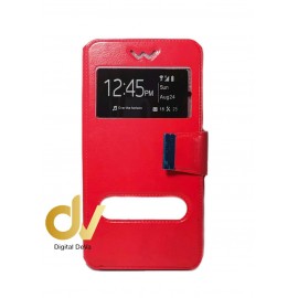 S6 Samsung Funda Libro 2 Ventanas Rojo