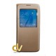 iPhone 6 Plus Funda Libro Flip 1 Ventana Dorado