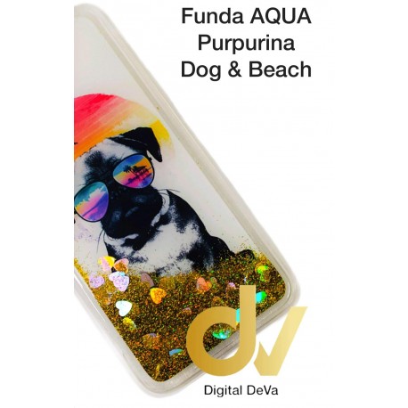 A20E Samsung Funda Agua Purpurina Dog & Beach