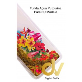 A40 SAMSUNG FUNDA Agua Purpurina FLAMENCOS