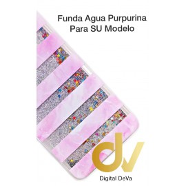 Mi A2 Lite / Redmi 6 Pro Xiaomi Funda Agua Purpurina Rayas Rosa