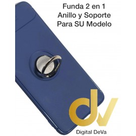 iPhone 11 Pro Max Funda 2 En 1 Anillo y Soporte Azul