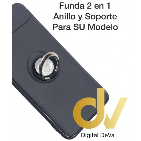 iPhone 11 Funda 2 En 1 Anillo y Soporte Negro 