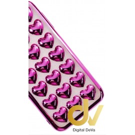 iPhone 6 Funda Corazones Cromados Rosa