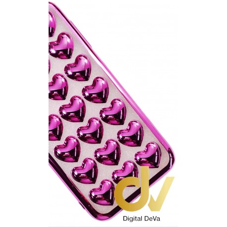 iPhone 6 Funda Corazones Cromados Rosa