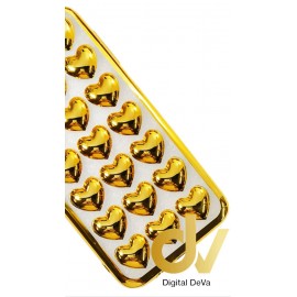 iPhone 7 Plus / 8 Plus Funda Corazones Cromados Dorado