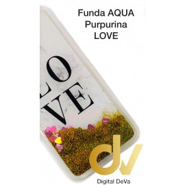 iPhone 11 Funda Agua Purpurina Love