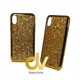 iPhone X / XS Funda Glitter Brilli Brilli Dorado