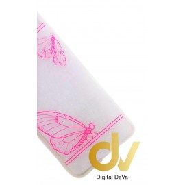 P8 Lite Huawei Funda Transparente Dibujo Mariposas Rosa