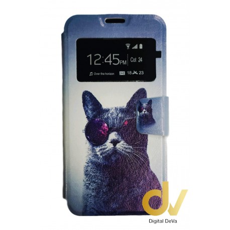  iPhone X / XS Funda Libro Dibujo Gato