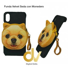 iPhone X / XS Funda Velvet Seda con Monedero Perro
