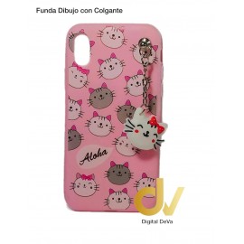 iPhone X / XS Funda Dibujo Con Colgante Gatitos