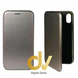 iPhone X / XS Funda Libro Elegance Full Cover Gris